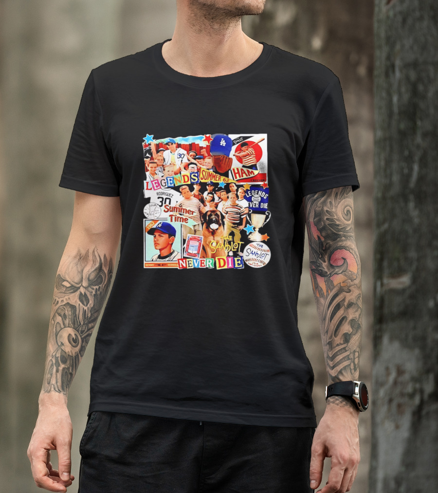 Sandlot Legends Summer 62 Benny The Jet Rodriguez Legends Never Die T-Shirt