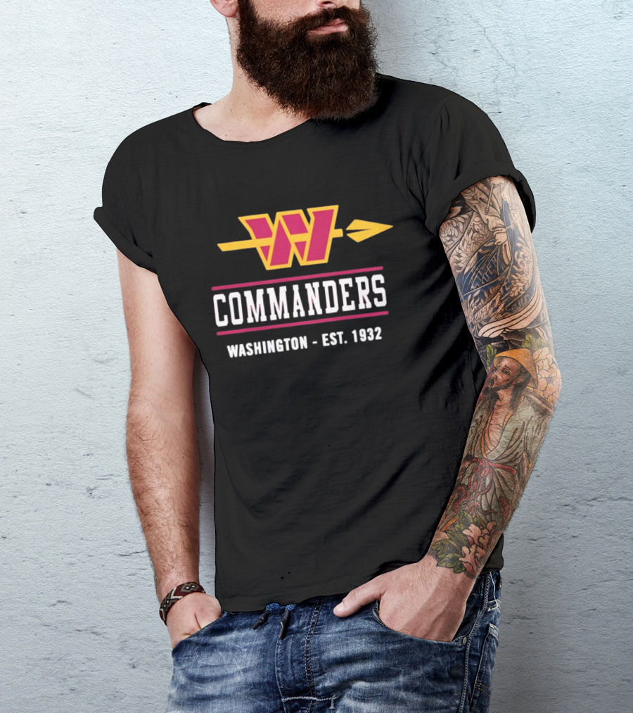 Washington Commanders W Arrow Est 1932 T-Shirt