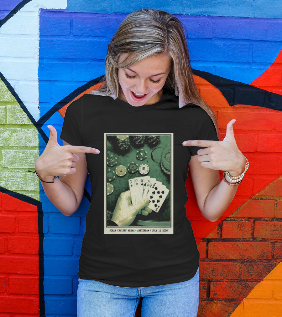 Luke Combs Poker Themed Johan Cruijff Arena Amsterdam July 11 2026 Tour T-Shirt