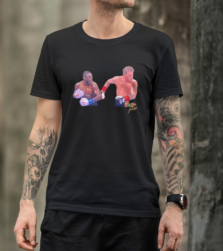 Terence Crawford Canelo Alvarez Boxing Showdown Gloves Raised T-Shirt
