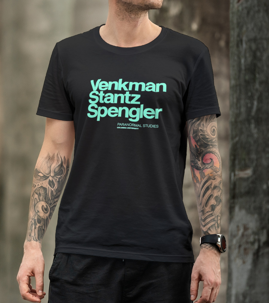 Venkman Stantz Spengler Paranormal Studies Columbia University Ghostbusters T-Shirt