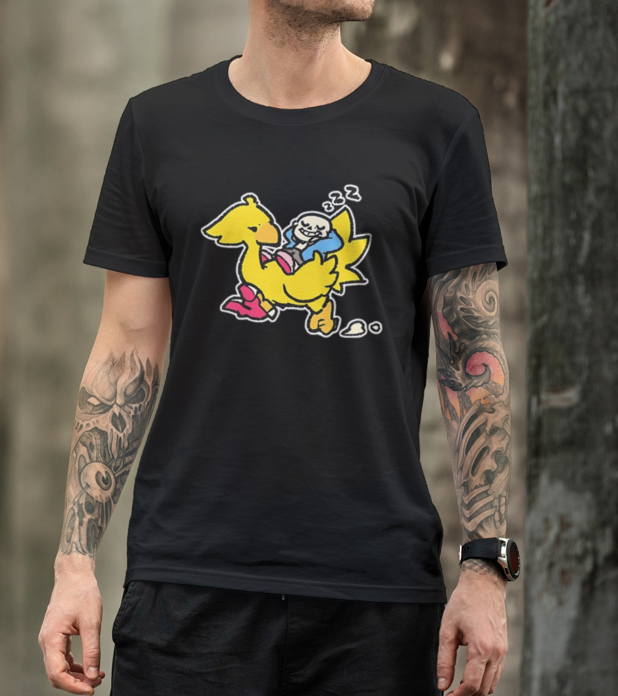 Sans Relaxing On Chocobo T-Shirt