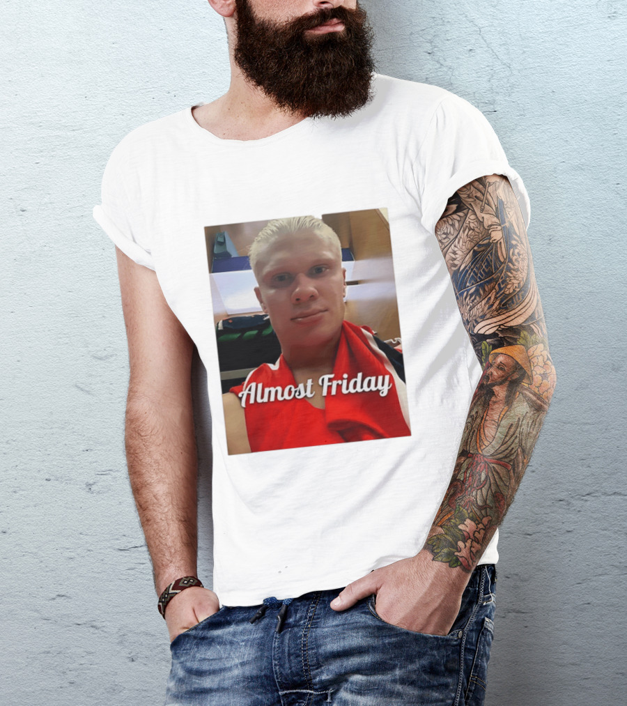 Haaland Selfie Almost Friday Locker Room Photo T-Shirt