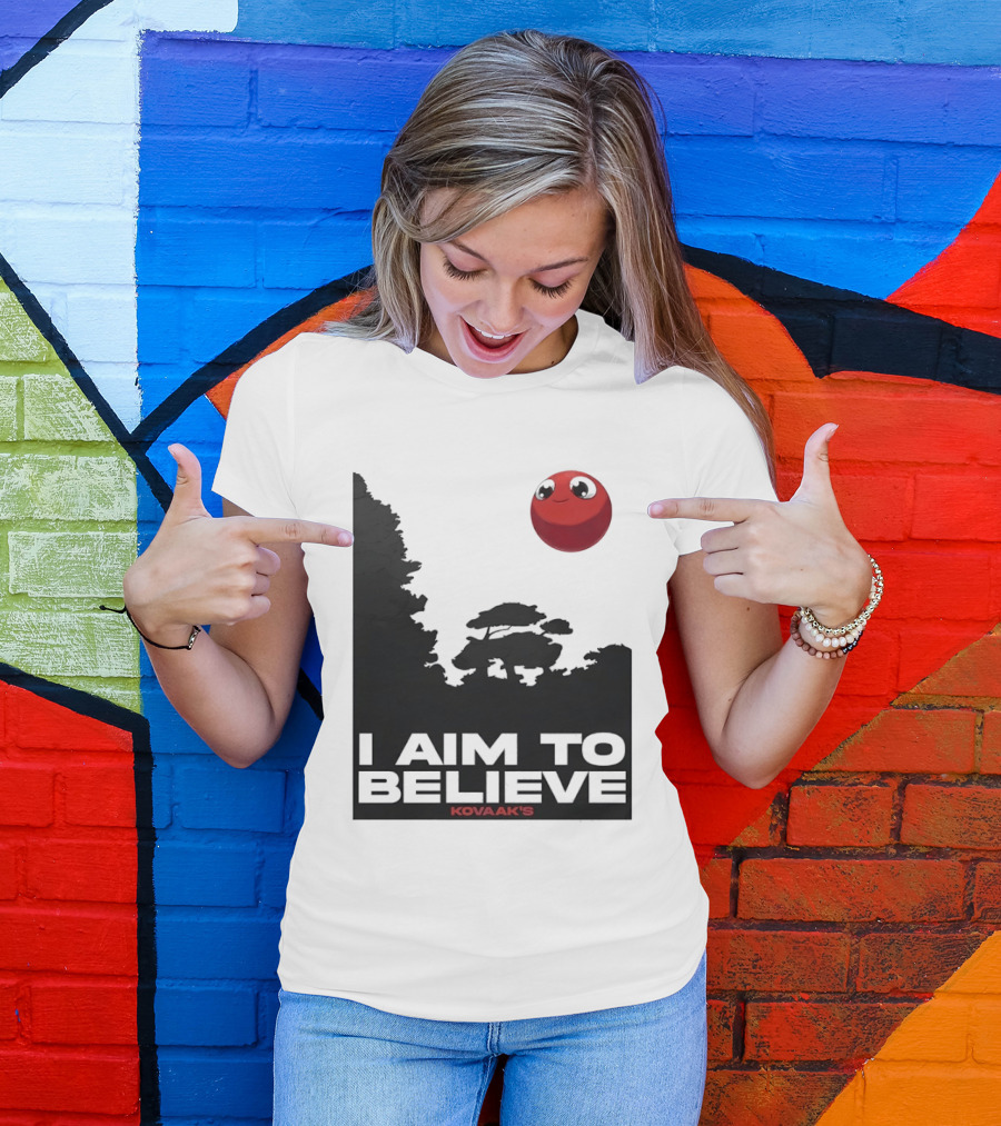 Kovaak's I Aim To Believe Red Ball T-Shirt