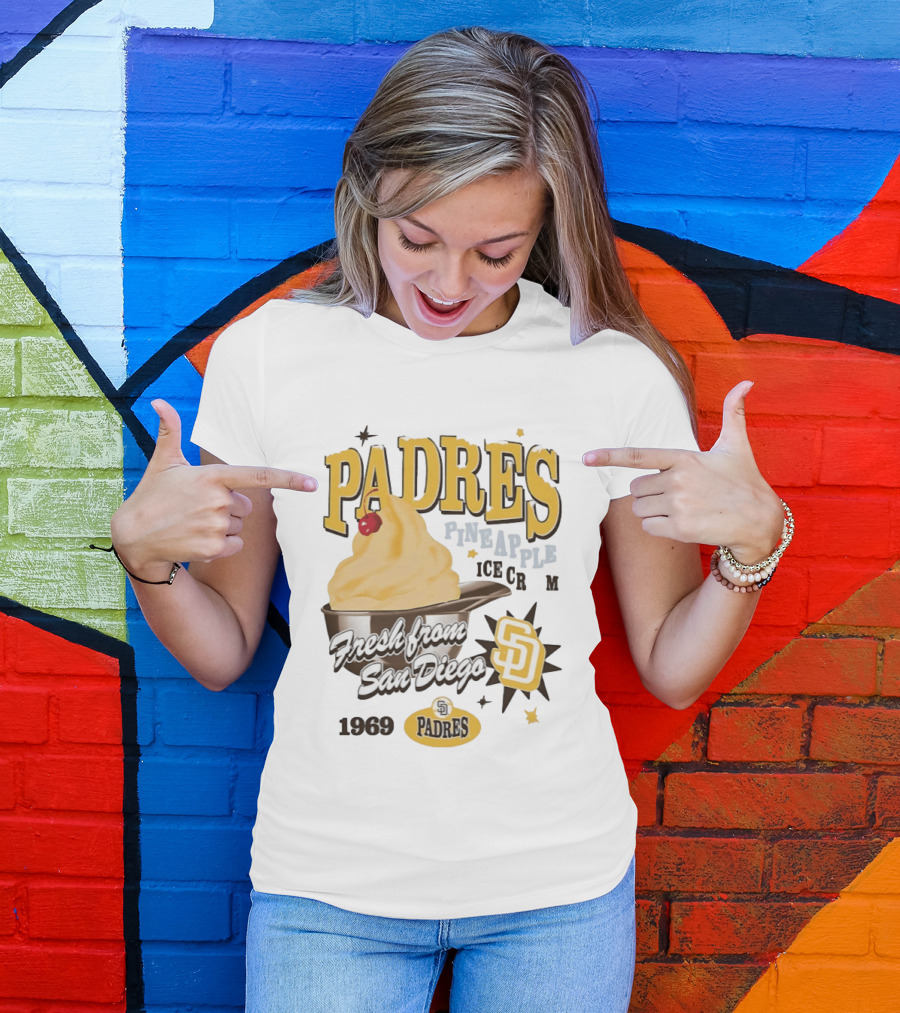 San Diego Padres Pineapple Ice Cream Fresh Since 1969 T-Shirt