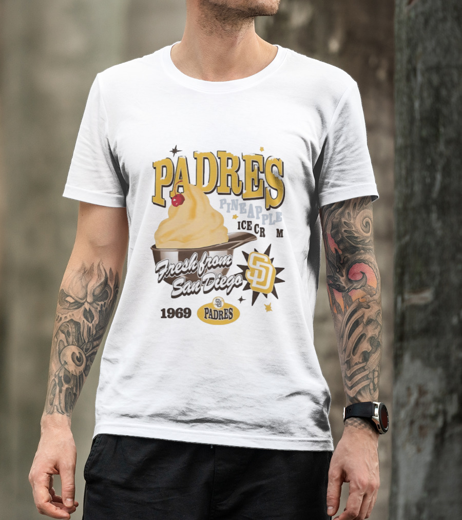 San Diego Padres Pineapple Ice Cream Fresh Since 1969 T-Shirt