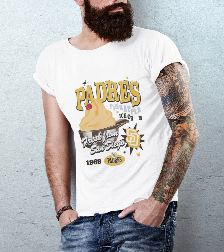San Diego Padres Pineapple Ice Cream Fresh Since 1969 T-Shirt