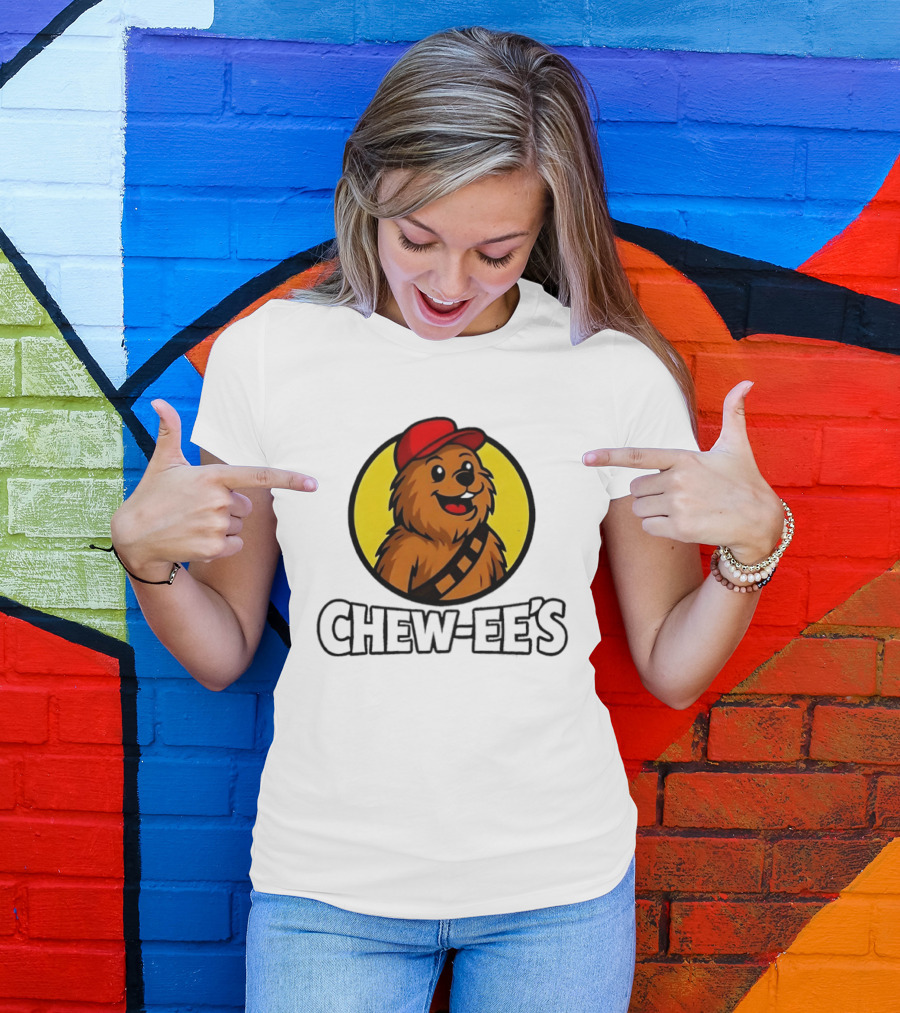 Chew Ee's Chewbacca Fast Food Character With Red Cap T-Shirt