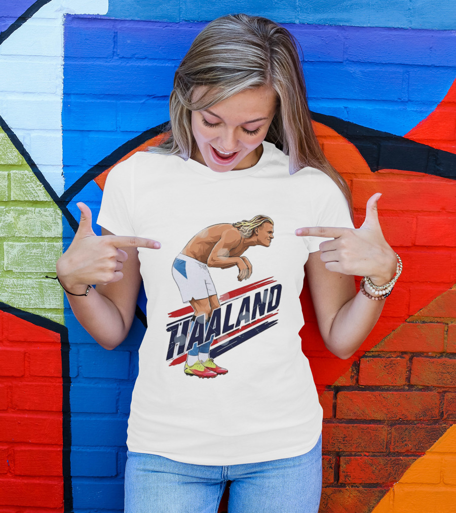 Erling Haaland Celebration Pose With Norway T-Shirt