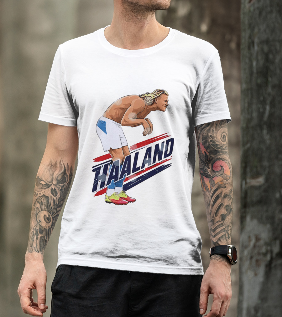Erling Haaland Celebration Pose With Norway T-Shirt