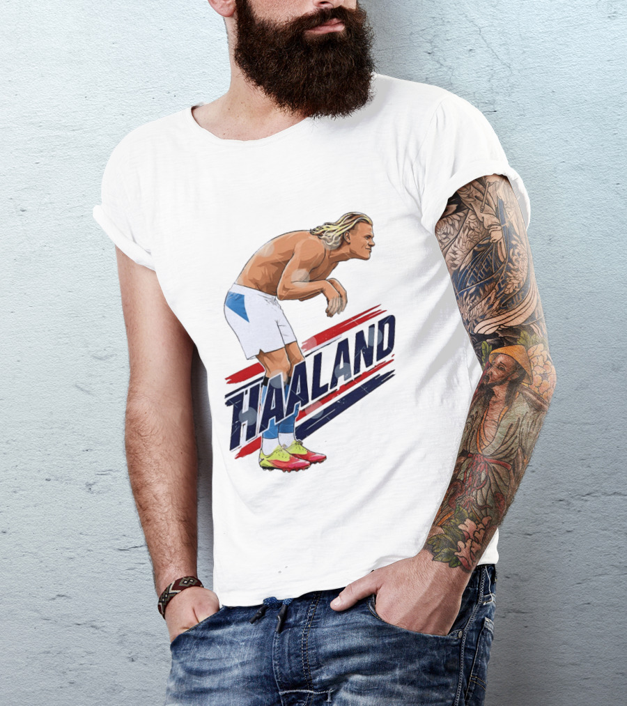 Erling Haaland Celebration Pose With Norway T-Shirt