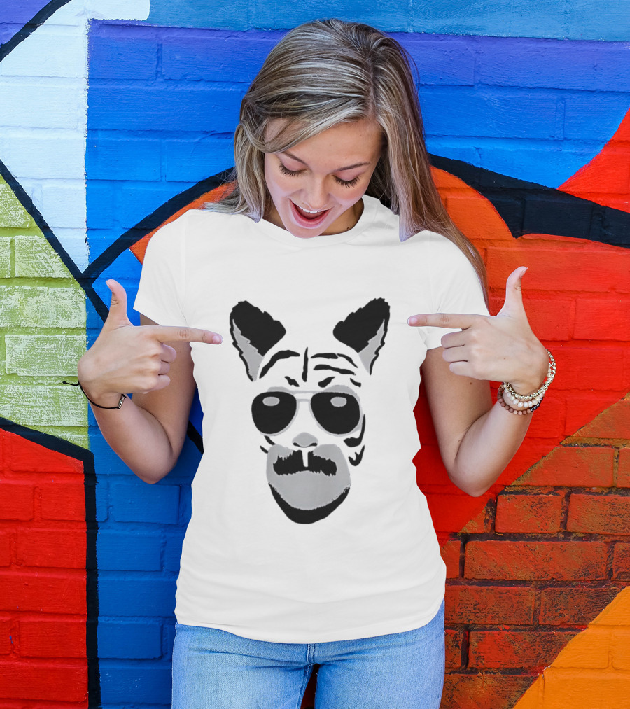 Fallout Tiger Mustache Aviator Sunglasses T-Shirt