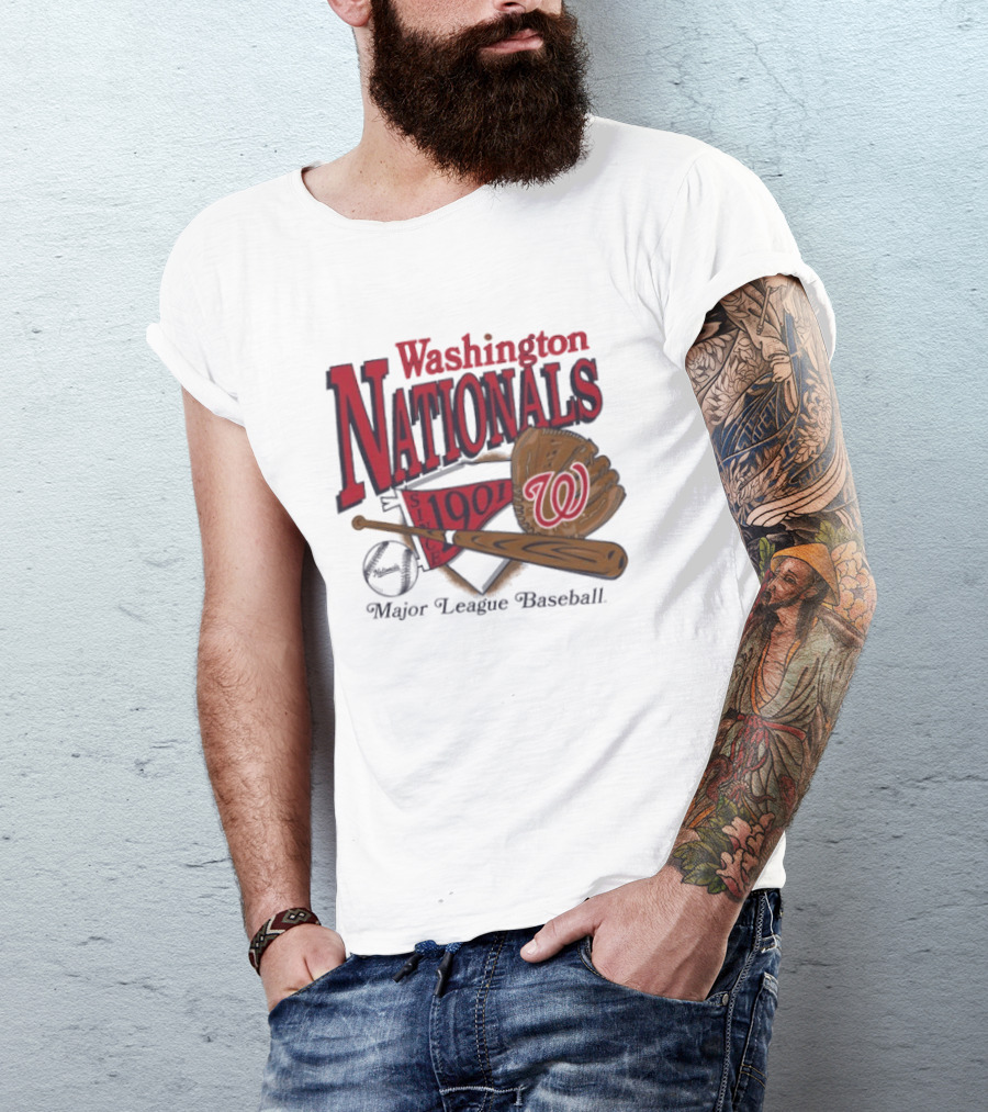 Washington Nationals Est 1901 Baseball Bat Glove Major League T-Shirt