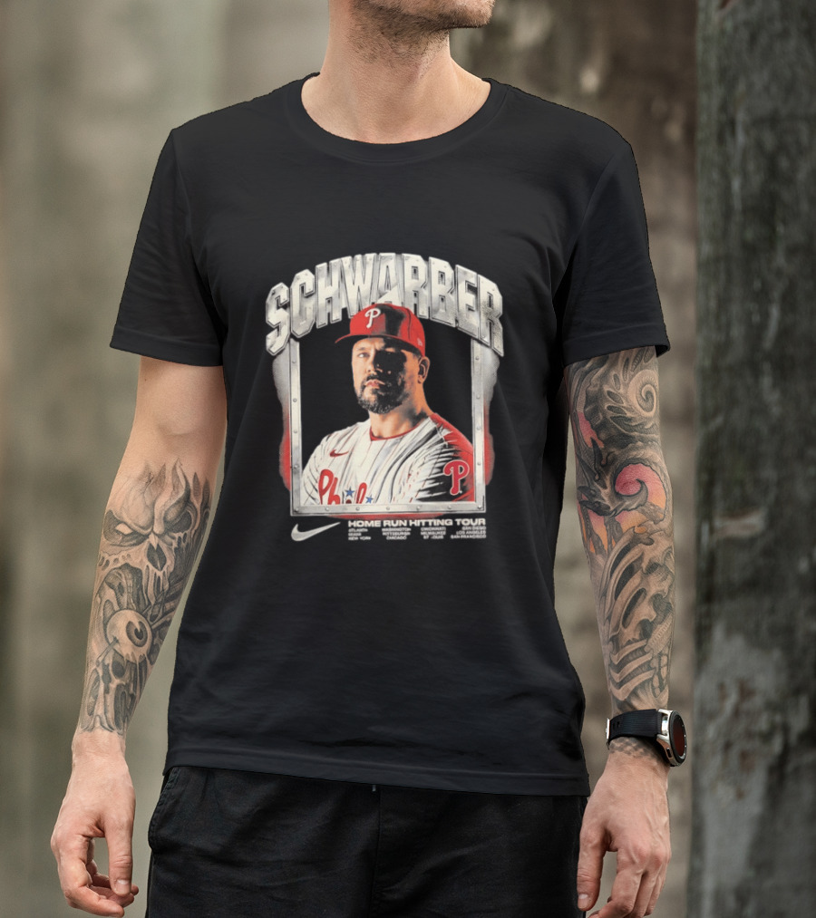 Philadelphia Phillies Kyle Schwarber Home Run Hitting Tour 2026 Nike Baseball T-Shirt