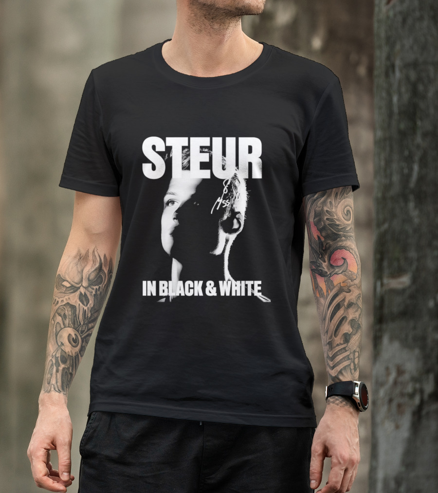 Steur In Black & White Monochrome T-Shirt