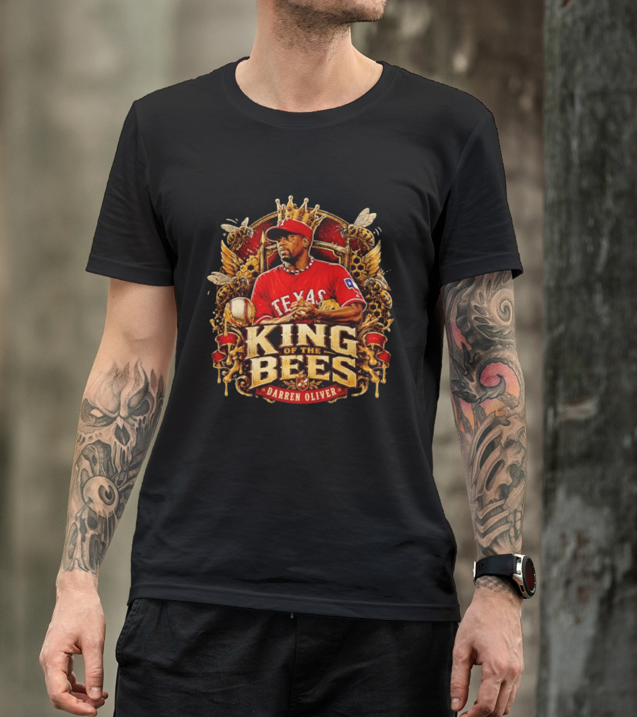 Texas Rangers Darren Oliver King Of The Bees Baseball Legends T-Shirt
