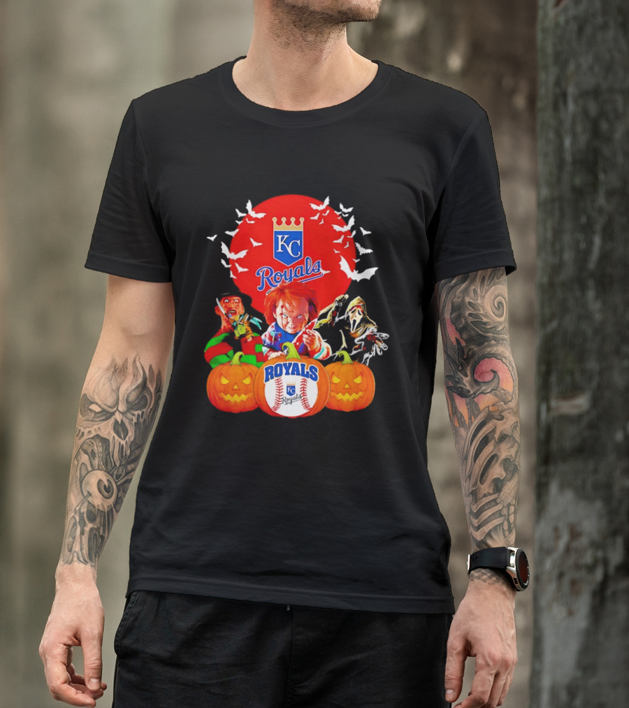 Kansas City Royals Halloween Freddy Krueger Chucky Ghostface T-Shirt
