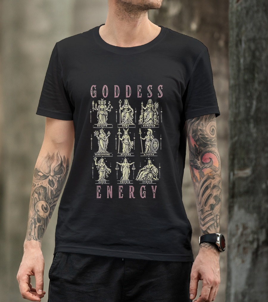 Goddess Energy Greek Mythology Figures Grid T-Shirt