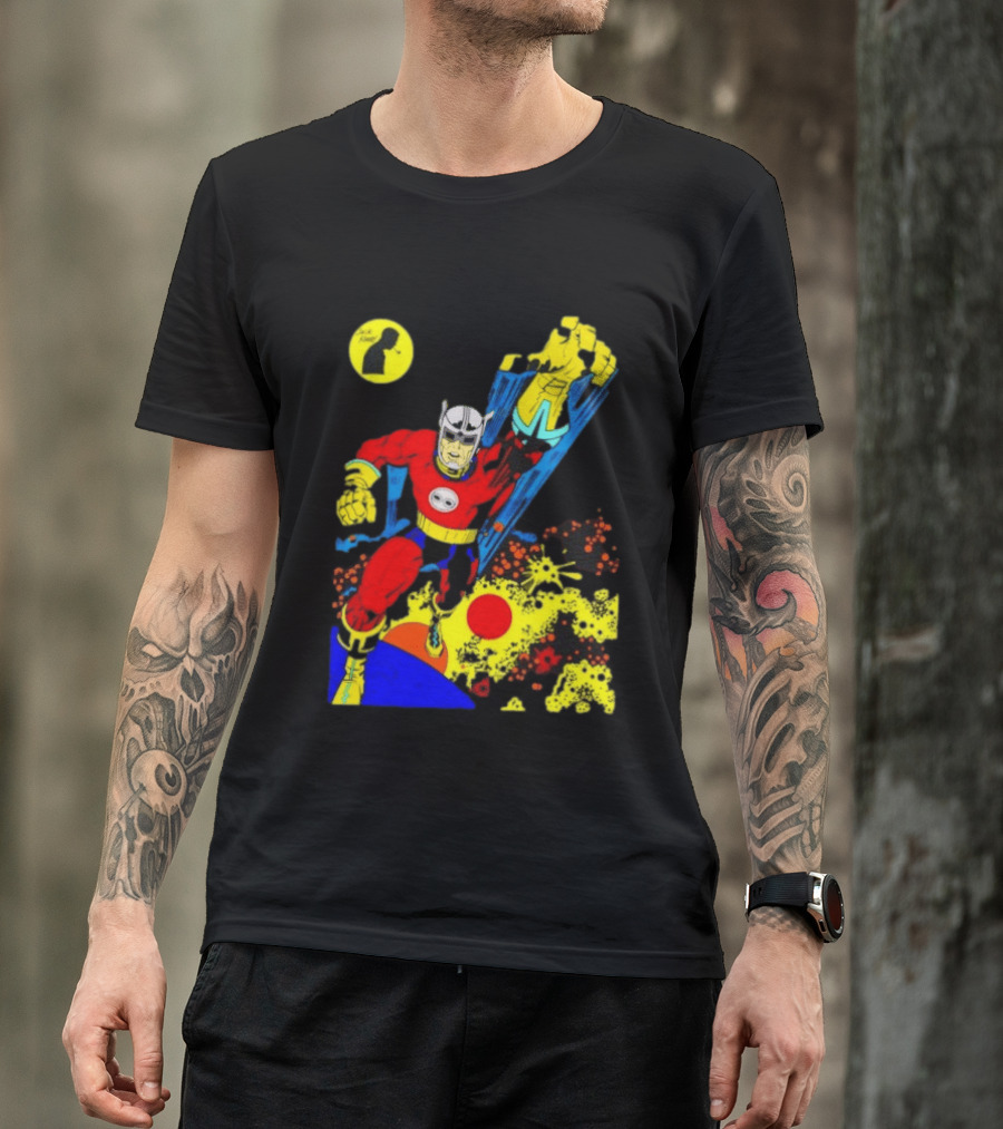 Jack Kirby Galactic Superhero Comic Book Dynamic Action T-Shirt