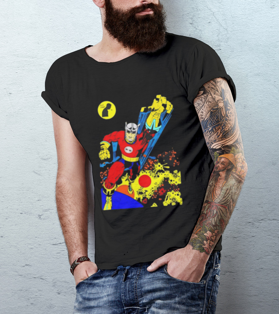 Jack Kirby Galactic Superhero Comic Book Dynamic Action T-Shirt