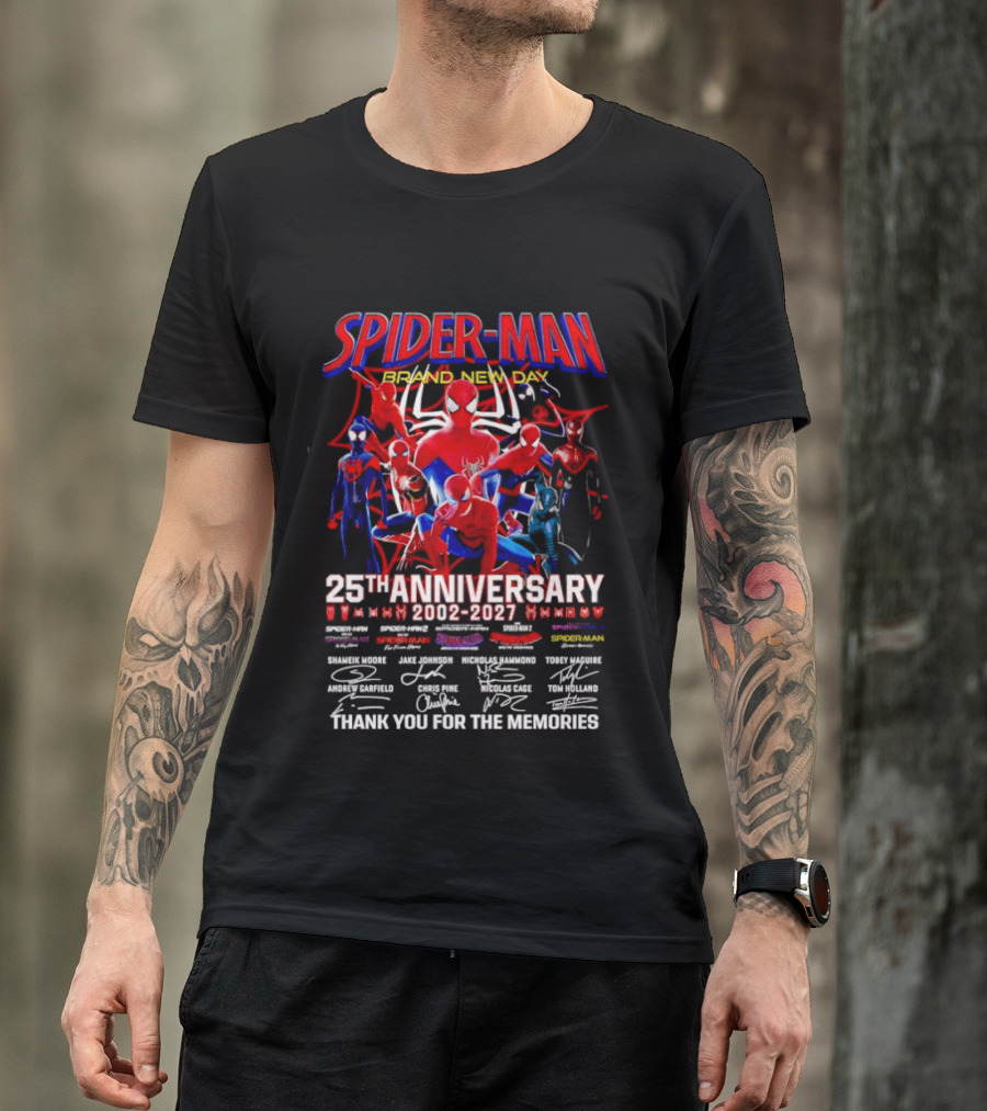 Spider Man Brand New Day 25th Anniversary 2002 2027 Thank You For The Memories T-Shirt