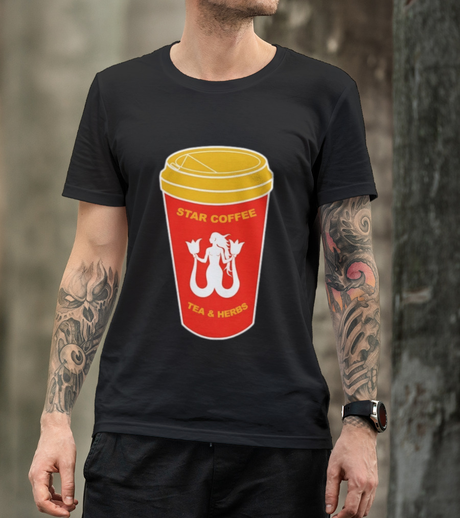 Star Coffee Tea & Herbs Mermaid Cup T-Shirt