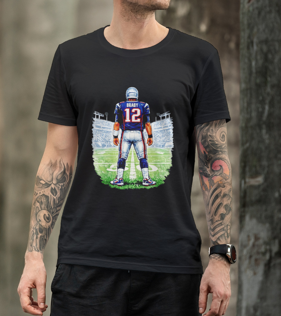Brady 12 New England Patriots Football Stadium Back View T-Shirt