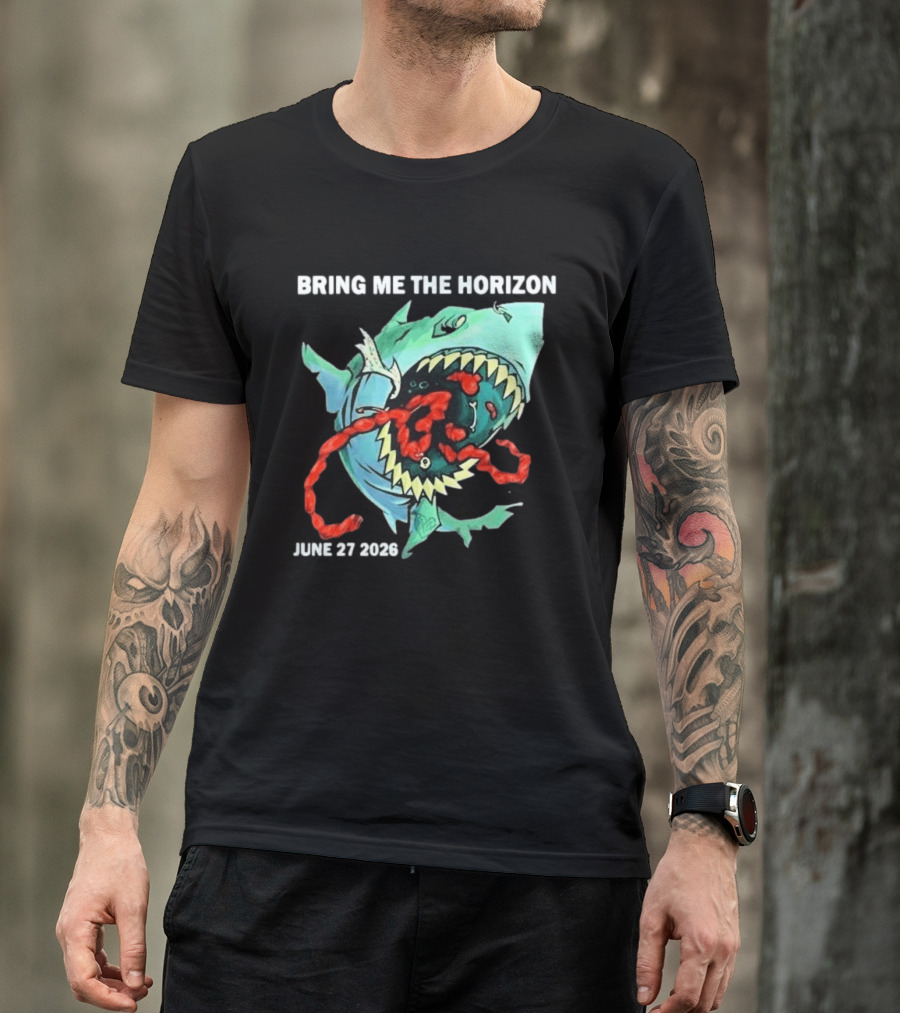 Bring Me The Horizon June 27 2026 Shark Graphic Copenhell Festival European Summer Shows T-Shirt