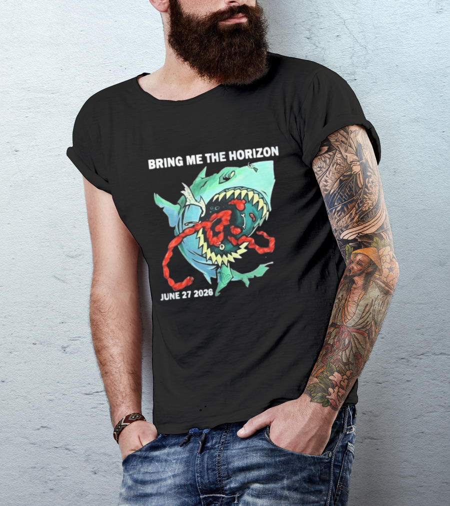 Bring Me The Horizon June 27 2026 Shark Graphic Copenhell Festival European Summer Shows T-Shirt