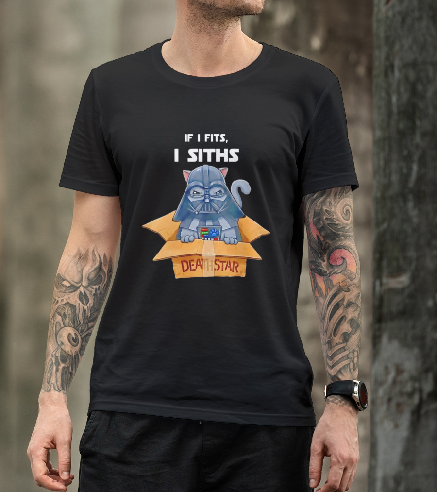 If I Fits I Siths Darth Vader Cat In Death Star Box T-Shirt