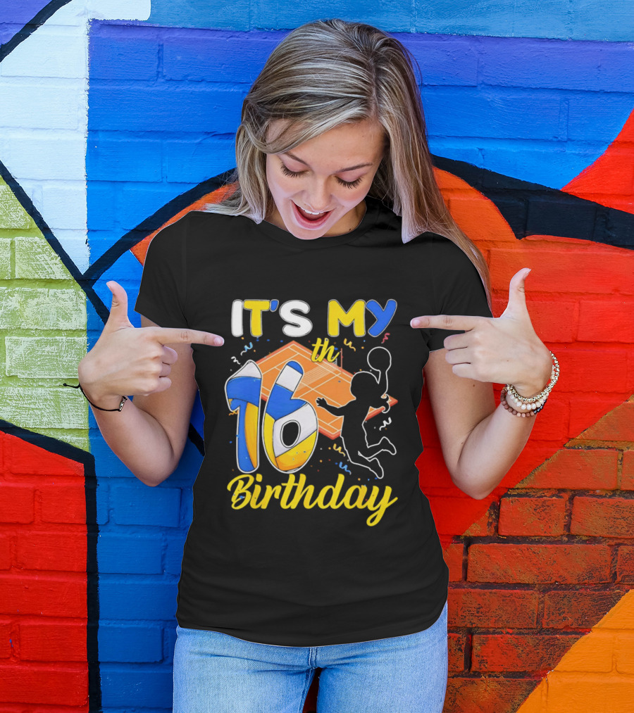 It's My 16th Birthday Volleyball Court T-Shirt