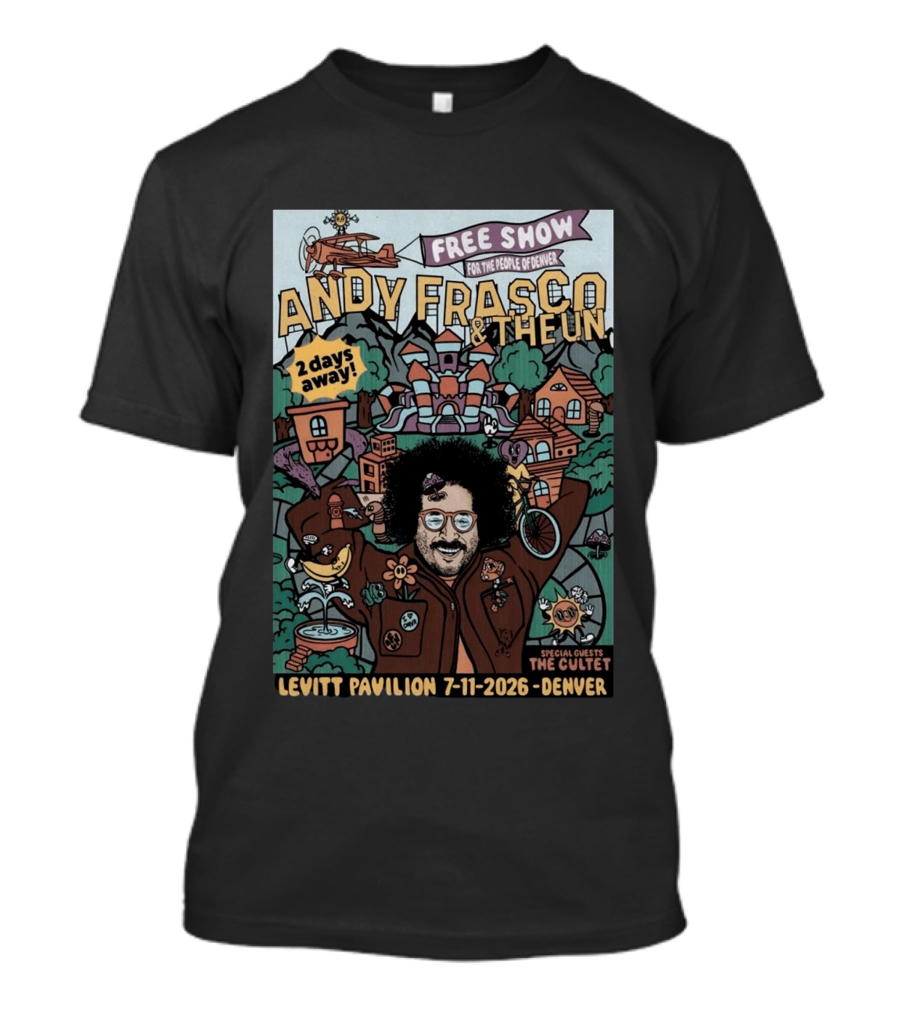Andy Frasco & The U.N. Free Show Levitt Pavilion Denver 7 11 2026 Special Guests The Cutlet T-Shirt