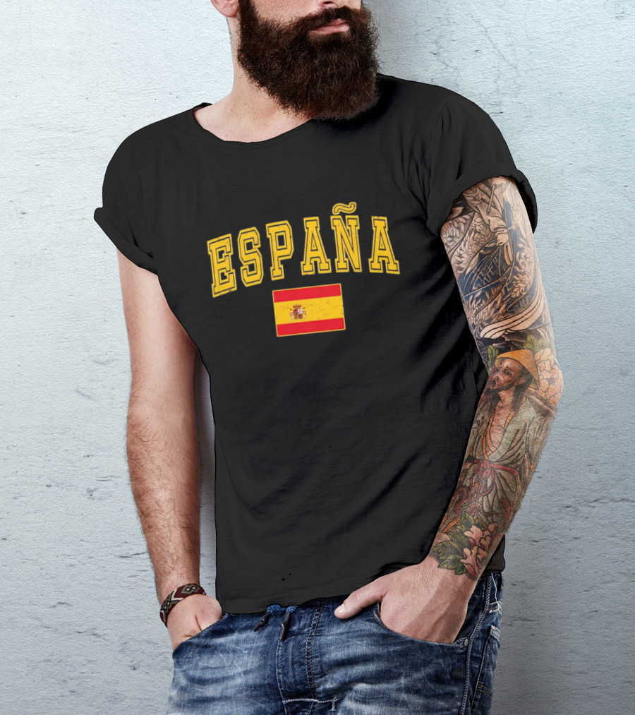 España Text With Spain Flag T-Shirt