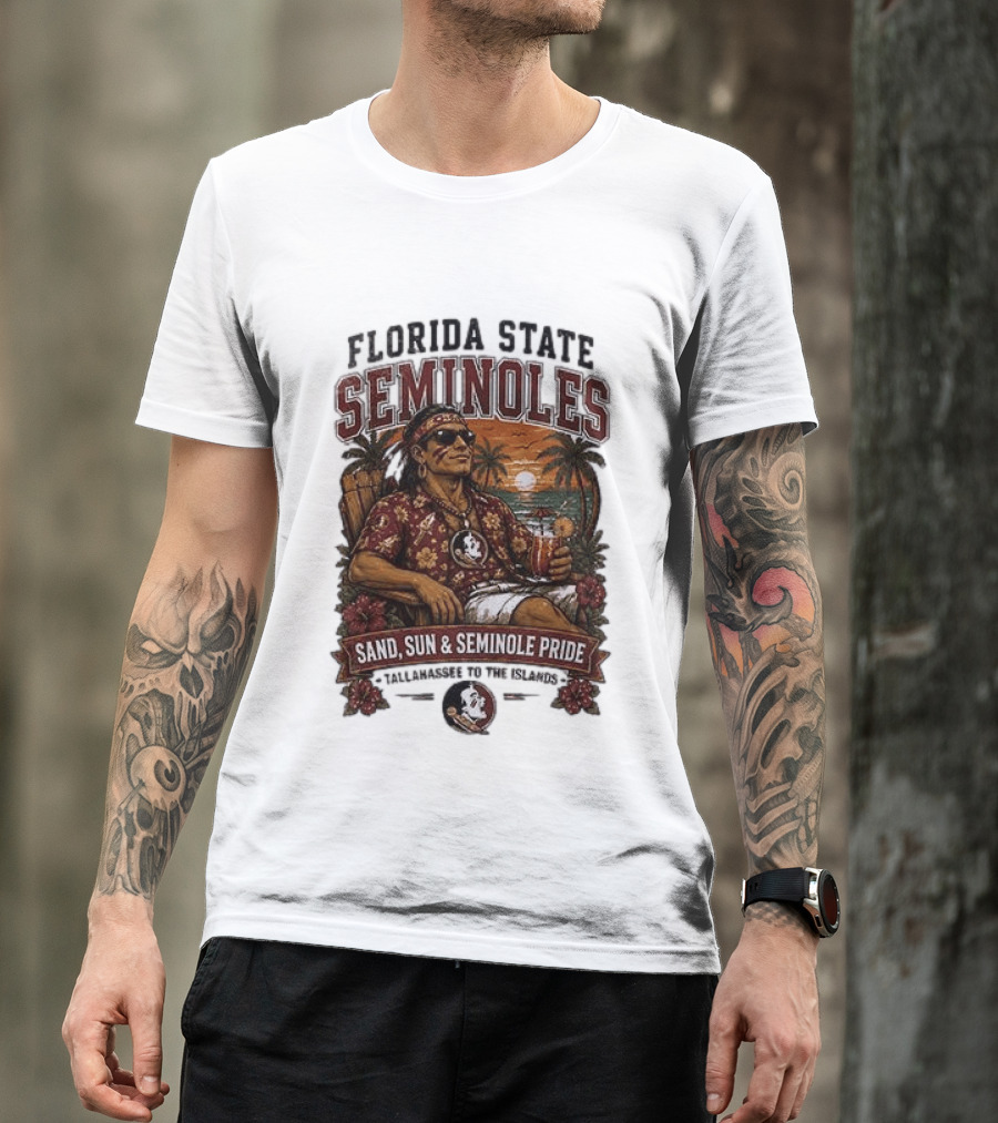 Florida State Seminoles Sand Sun Seminole Pride Tallahassee To The Islands T-Shirt