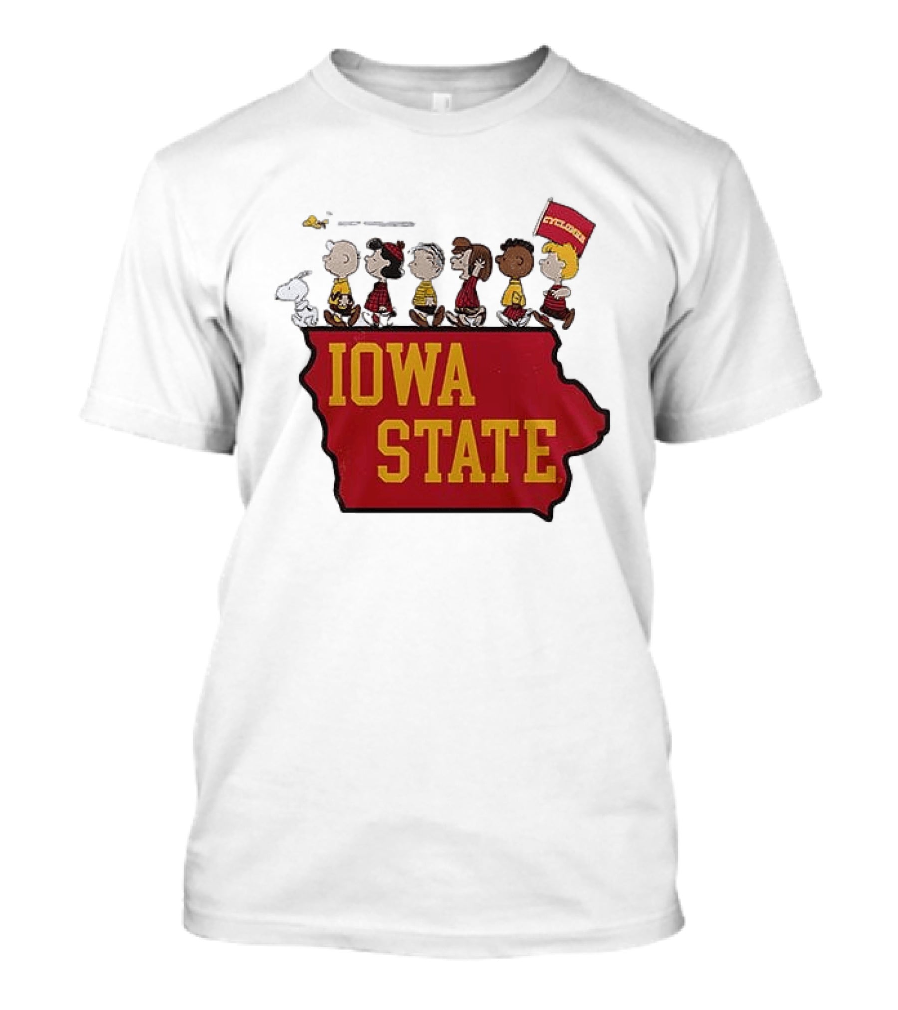 Iowa State Cyclones Peanuts Characters Marching With Snoopy And Friends T-Shirt