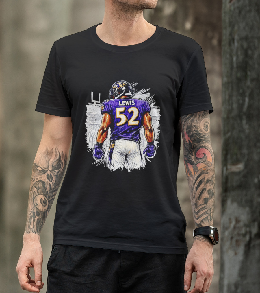 Ray Lewis Baltimore Ravens 52 Lewis Football Legendary Linebacker Ravens NFL Team T-Shirt