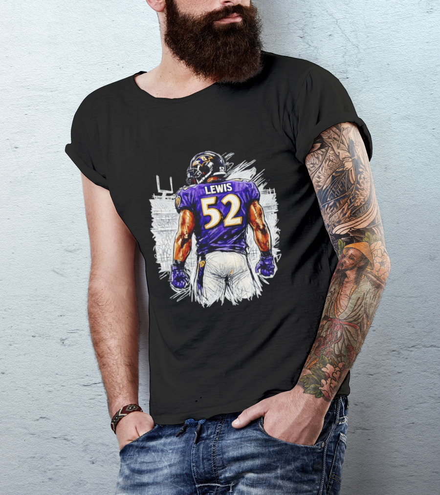 Ray Lewis Baltimore Ravens 52 Lewis Football Legendary Linebacker Ravens NFL Team T-Shirt