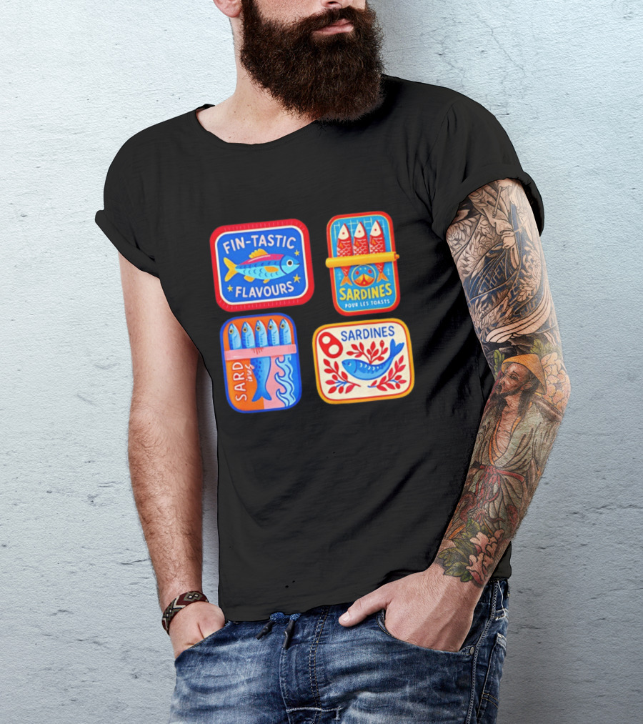 Fin Tastic Flavours Sardines Pour Les Toasts Sardines Sard Under The Sea T-Shirt