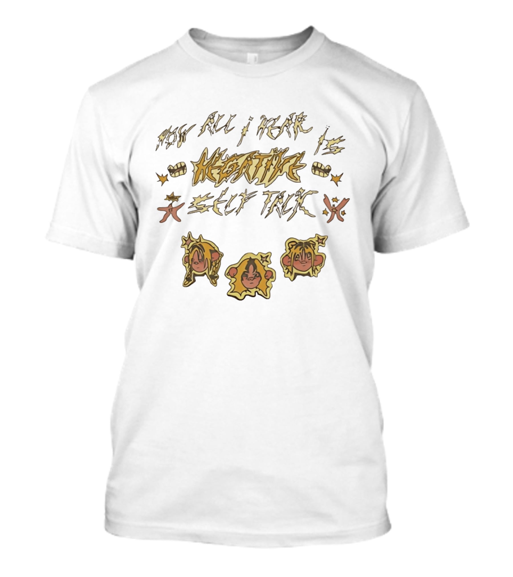 Now All I Hear Is Negative Self Talk Anime Faces And Stylized T-Shirt