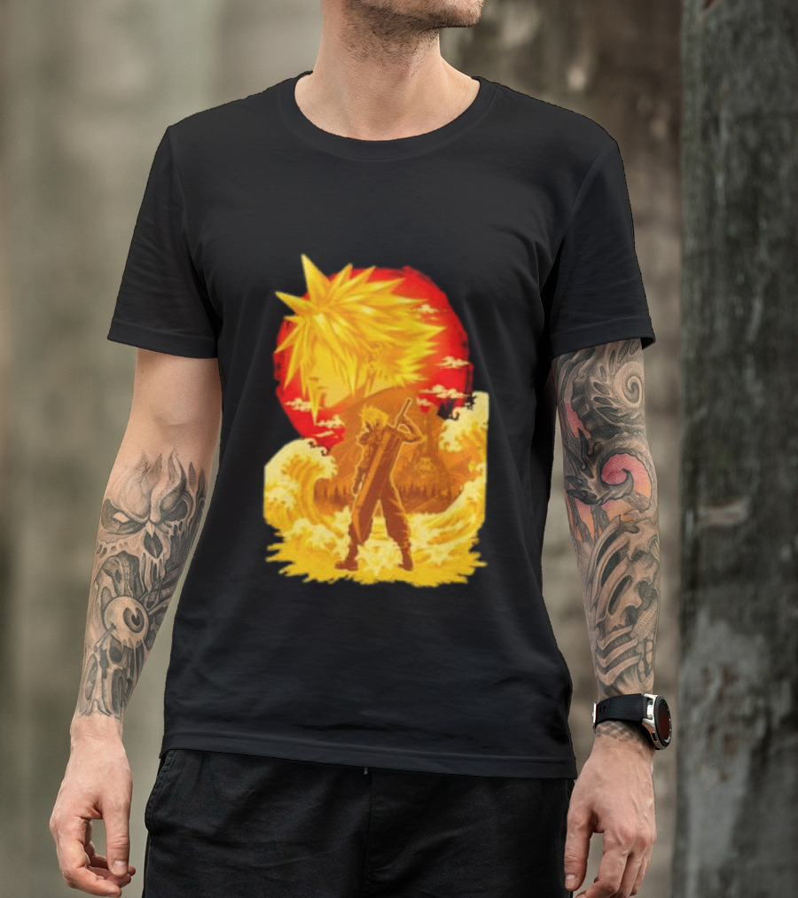 Cloud Strife Final Fantasy VII Shinra Ukiyo E Wave T-Shirt