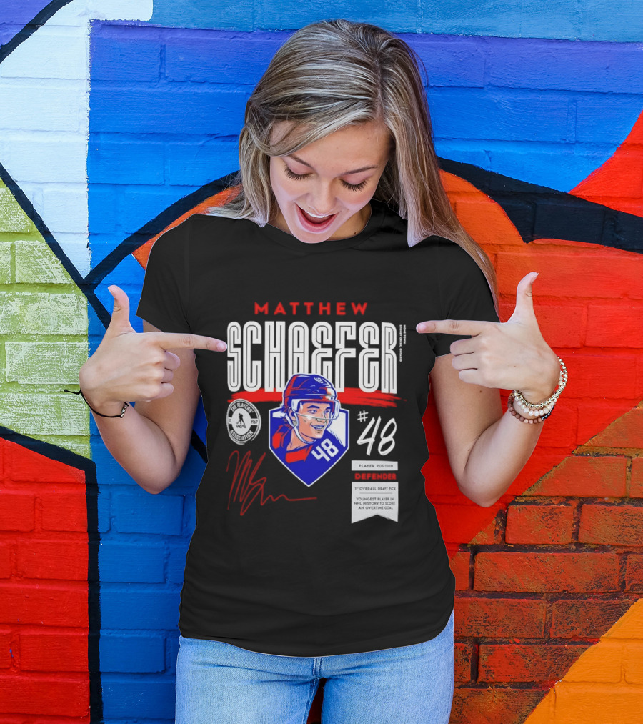 Matthew Schaefer No 48 NHLPA Defender 1st Overall Draft Pick T-Shirt