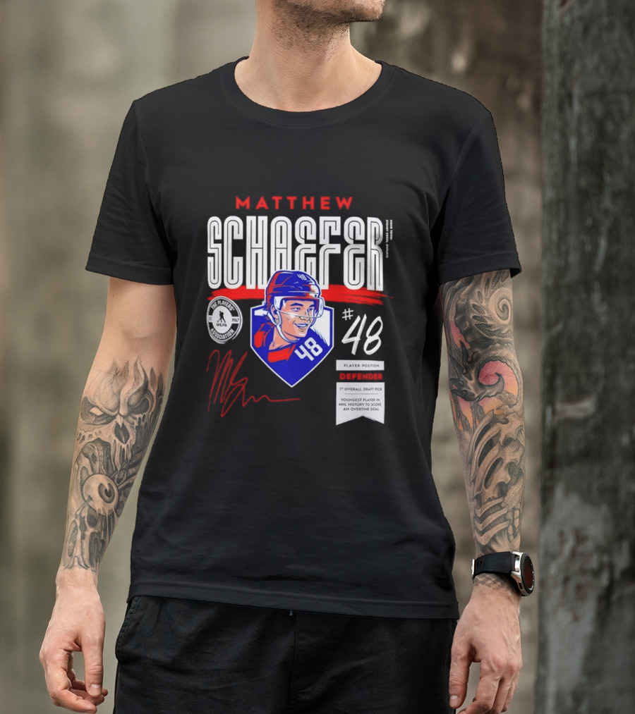 Matthew Schaefer No 48 NHLPA Defender 1st Overall Draft Pick T-Shirt