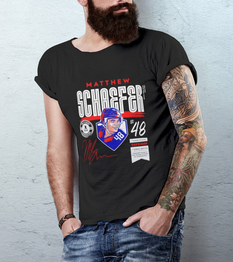 Matthew Schaefer No 48 NHLPA Defender 1st Overall Draft Pick T-Shirt