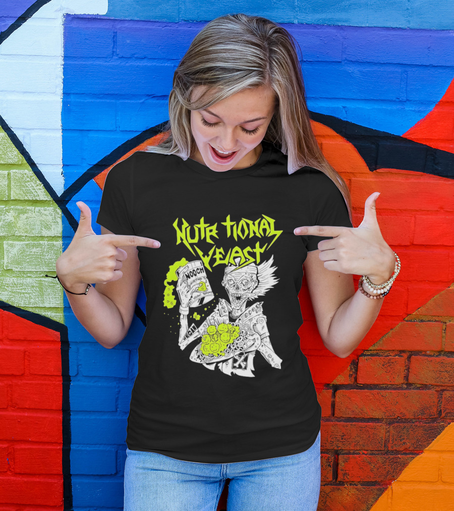 Nutritional Yeast Nooch Vegan Yummy B12 Skeleton T-Shirt