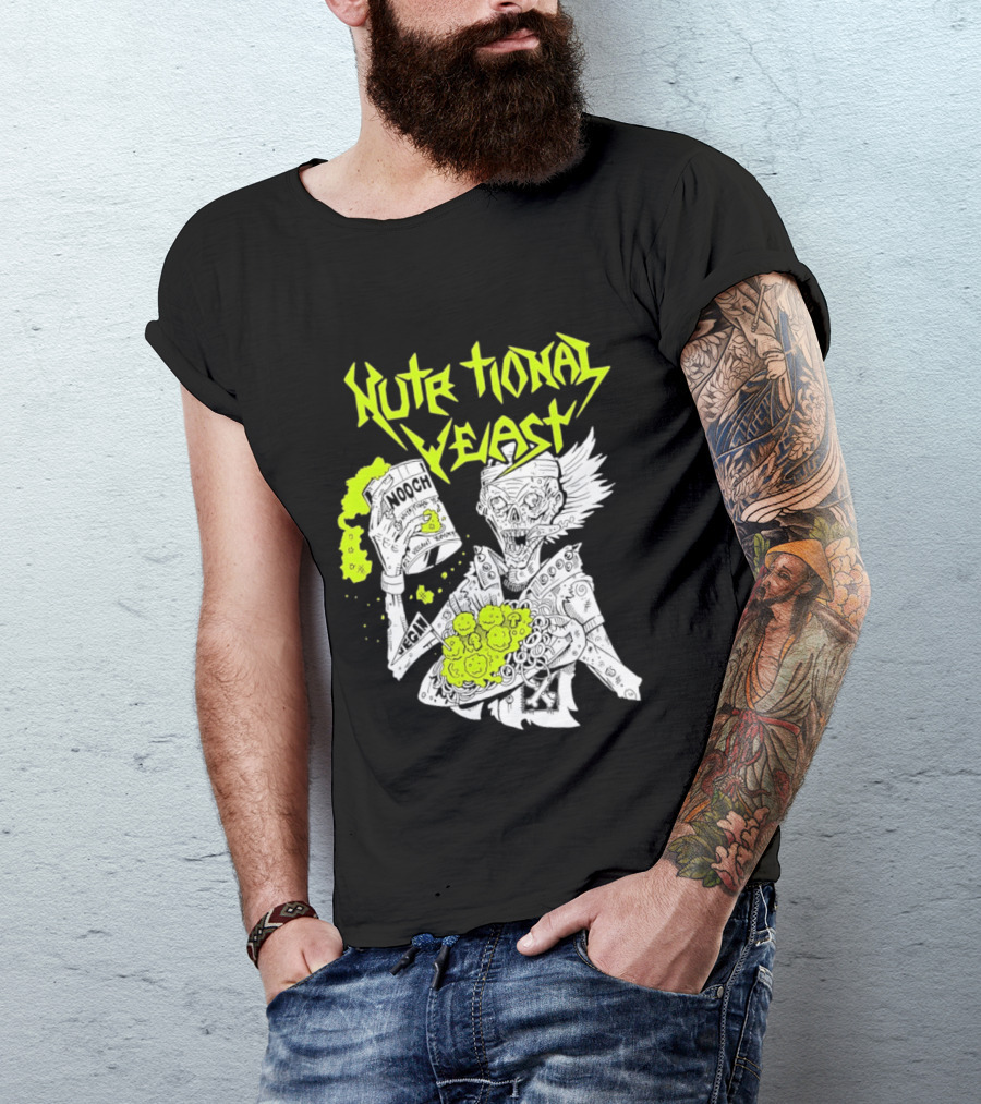 Nutritional Yeast Nooch Vegan Yummy B12 Skeleton T-Shirt