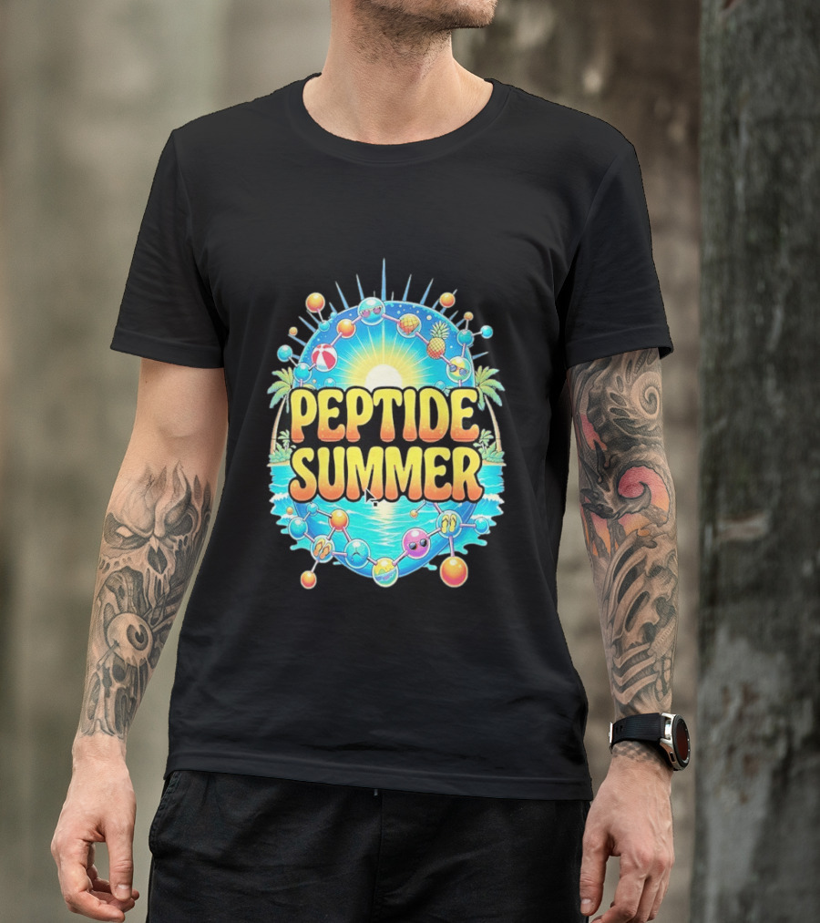 Peptide Summer Tropical Molecular Science Beach Vibe T-Shirt