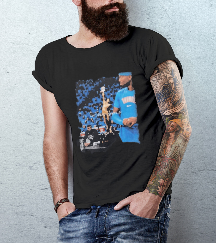 Shai Gilgeous Alexander Take Things Personally Blue Outfit And Black T-Shirt