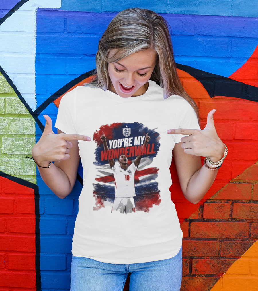 Jude Bellingham England National Team You're My Wonderwall England Flag Football Star Celebration T-Shirt
