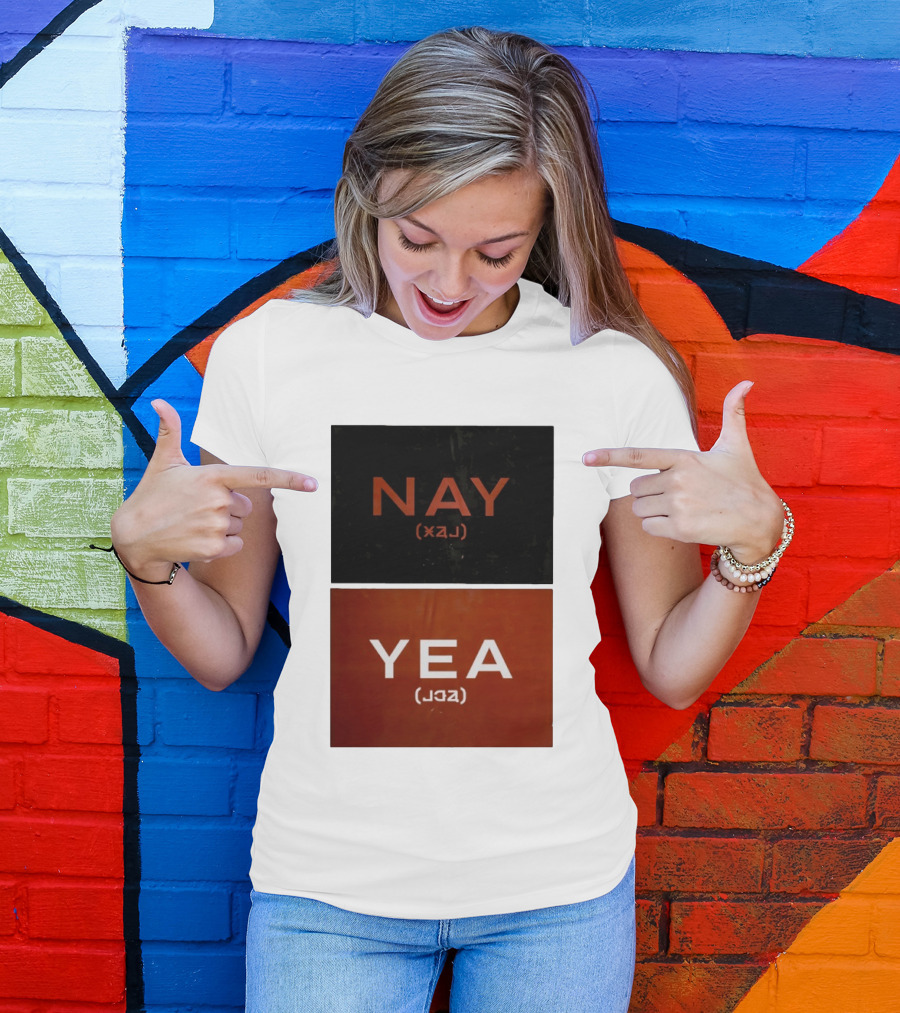 Nay Yea Minimalist Affirmation Negation Optical Illusion T-Shirt