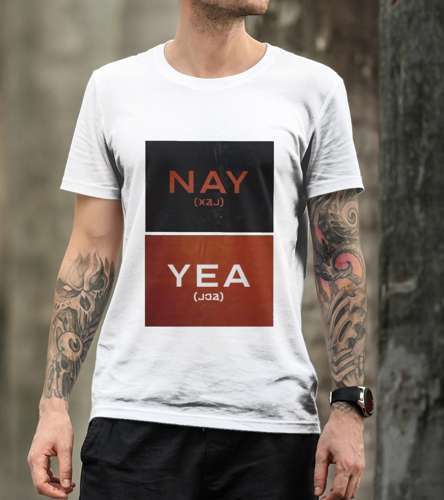 Nay Yea Minimalist Affirmation Negation Optical Illusion T-Shirt
